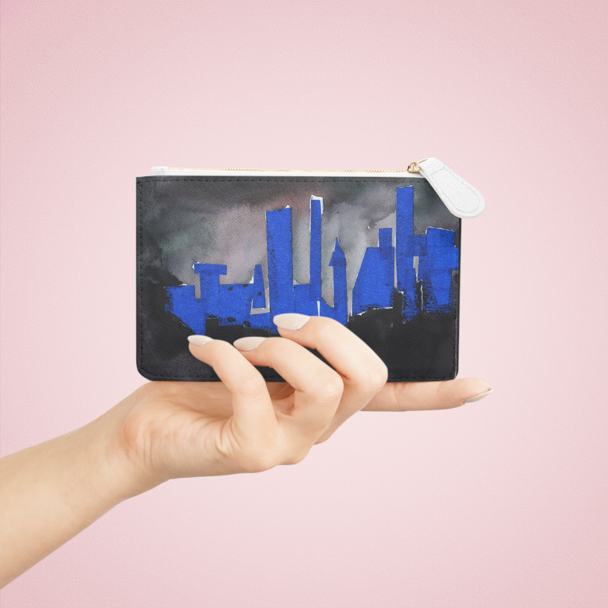 "NYC Skyline Blue Out" Mini Clutch Bag