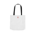 Optic White Canvas Tote Bag, Black Straps "NYC Skyline Blue Out"