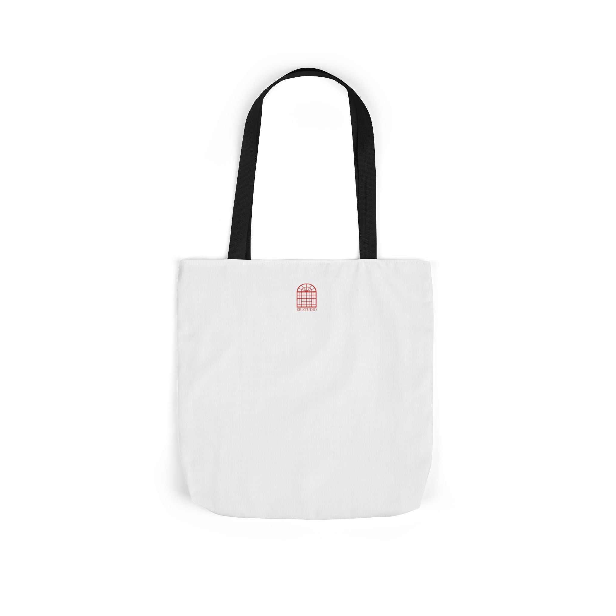 Optic White Canvas Tote Bag, Black Straps "NYC Skyline Blue Out"