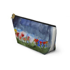 Accessory Pouch w T-bottom "NYC Skyline Flowers"