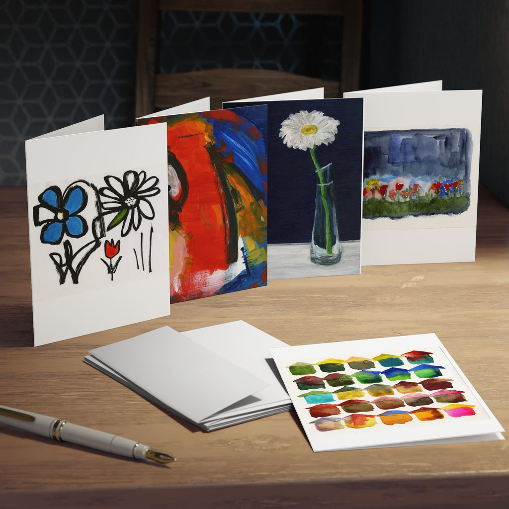 Multi-Design Greeting Cards (5-Pack) Zinnia in Vase and more