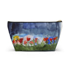 Accessory Pouch w T-bottom "NYC Skyline Flowers"