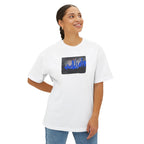 "NYC Skyline Blue Out" Unisex Oversized Boxy Tee