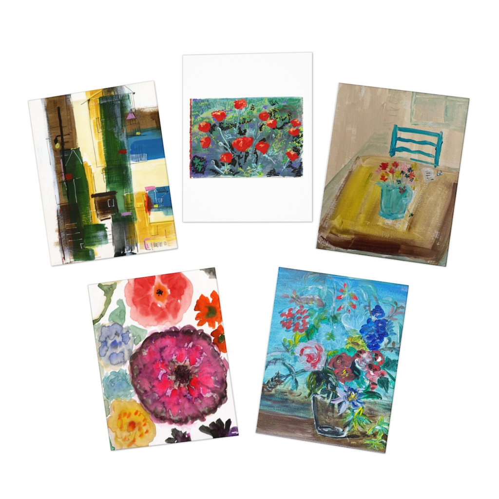 Tie-Dye Flowers & More Greeting Card Set (5-Pack)