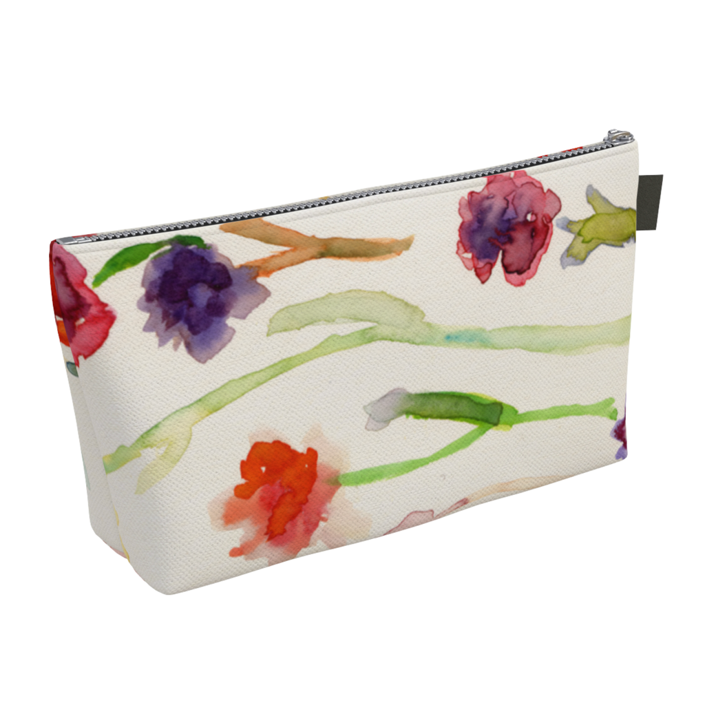 "Wildflower" Large Accessory Pouch T-Bottom