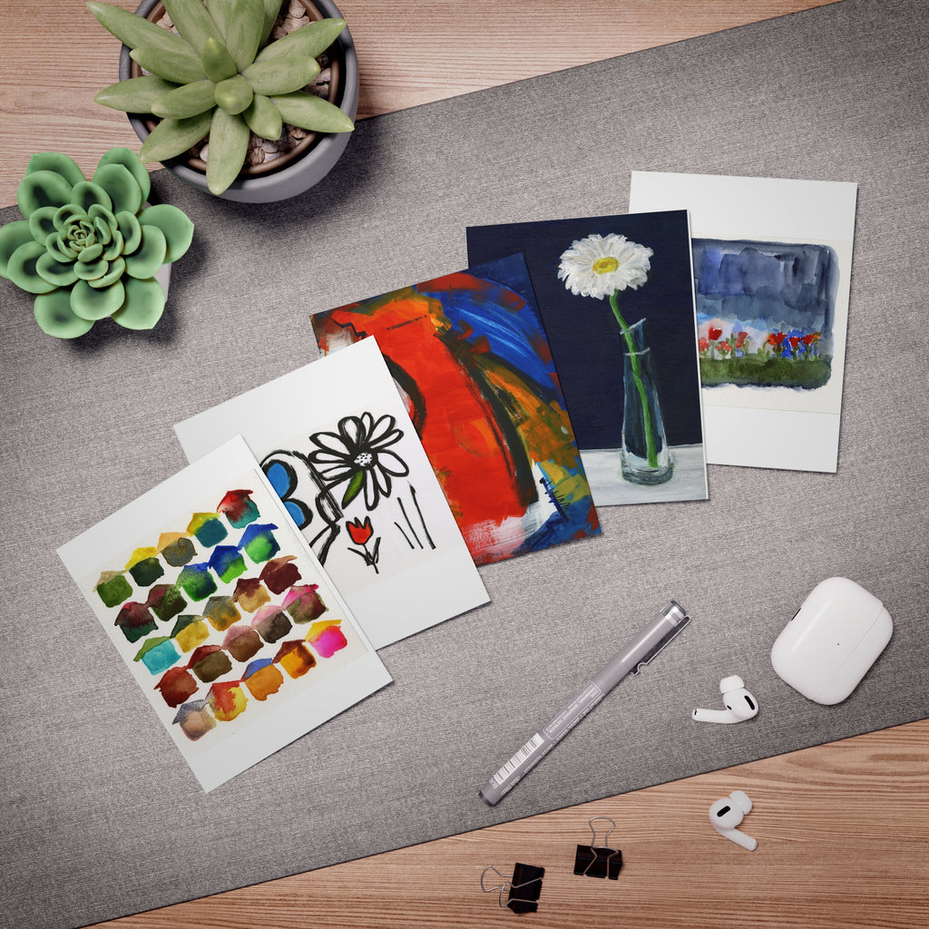 Multi-Design Greeting Cards (5-Pack) Zinnia in Vase and more
