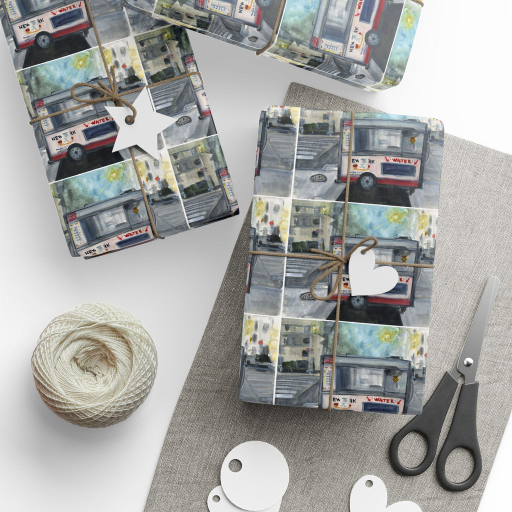 Wrapping Paper "NYC Hot Dog Cart"