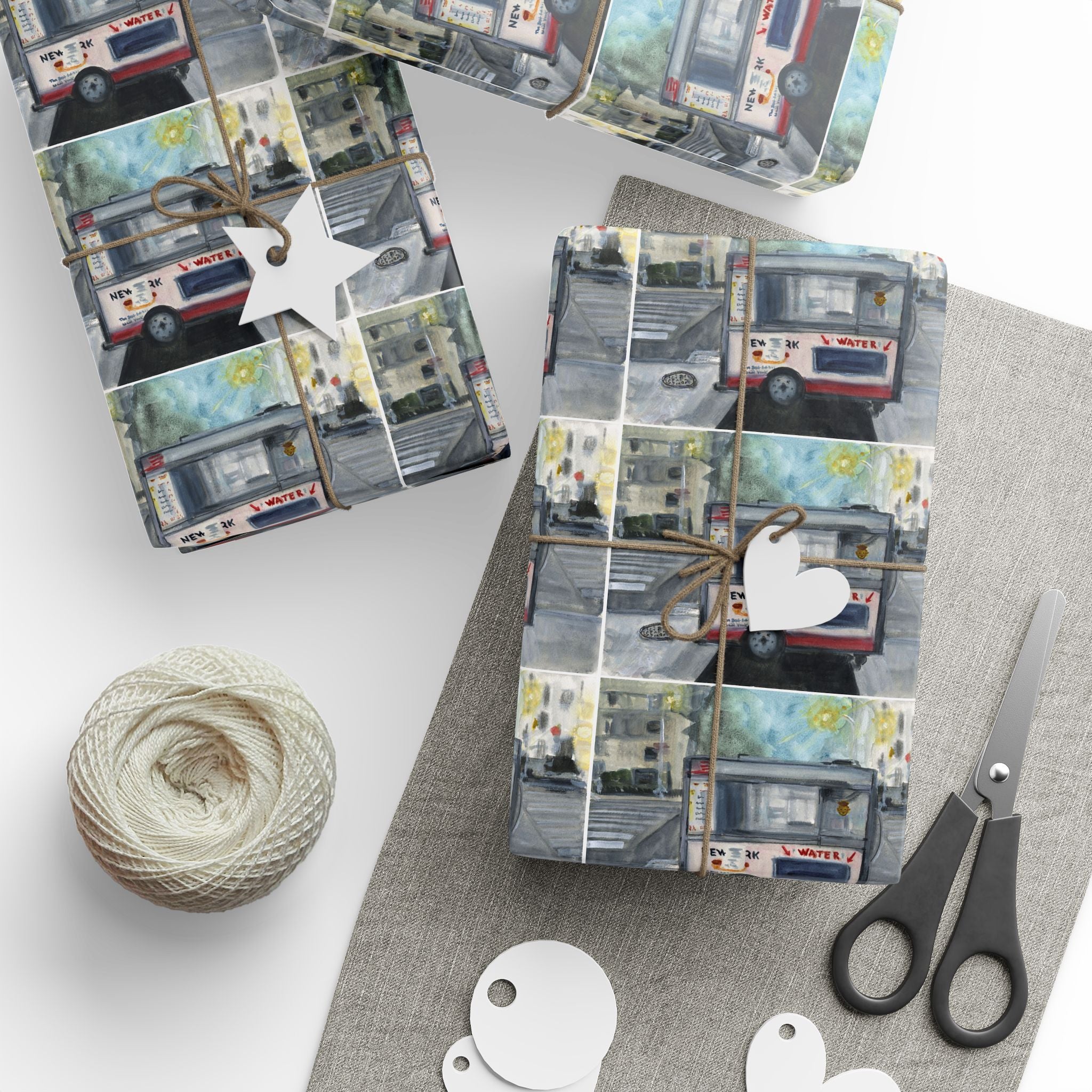 Wrapping Paper "NYC Hot Dog Cart"