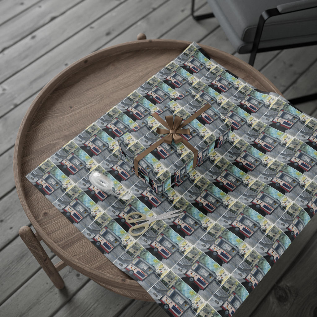 Wrapping Paper "NYC Hot Dog Cart"