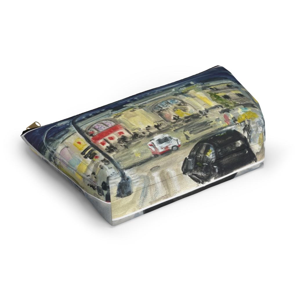 "Hot Dogs to Go at The Met" Accessory Large Pouch w T-bottom