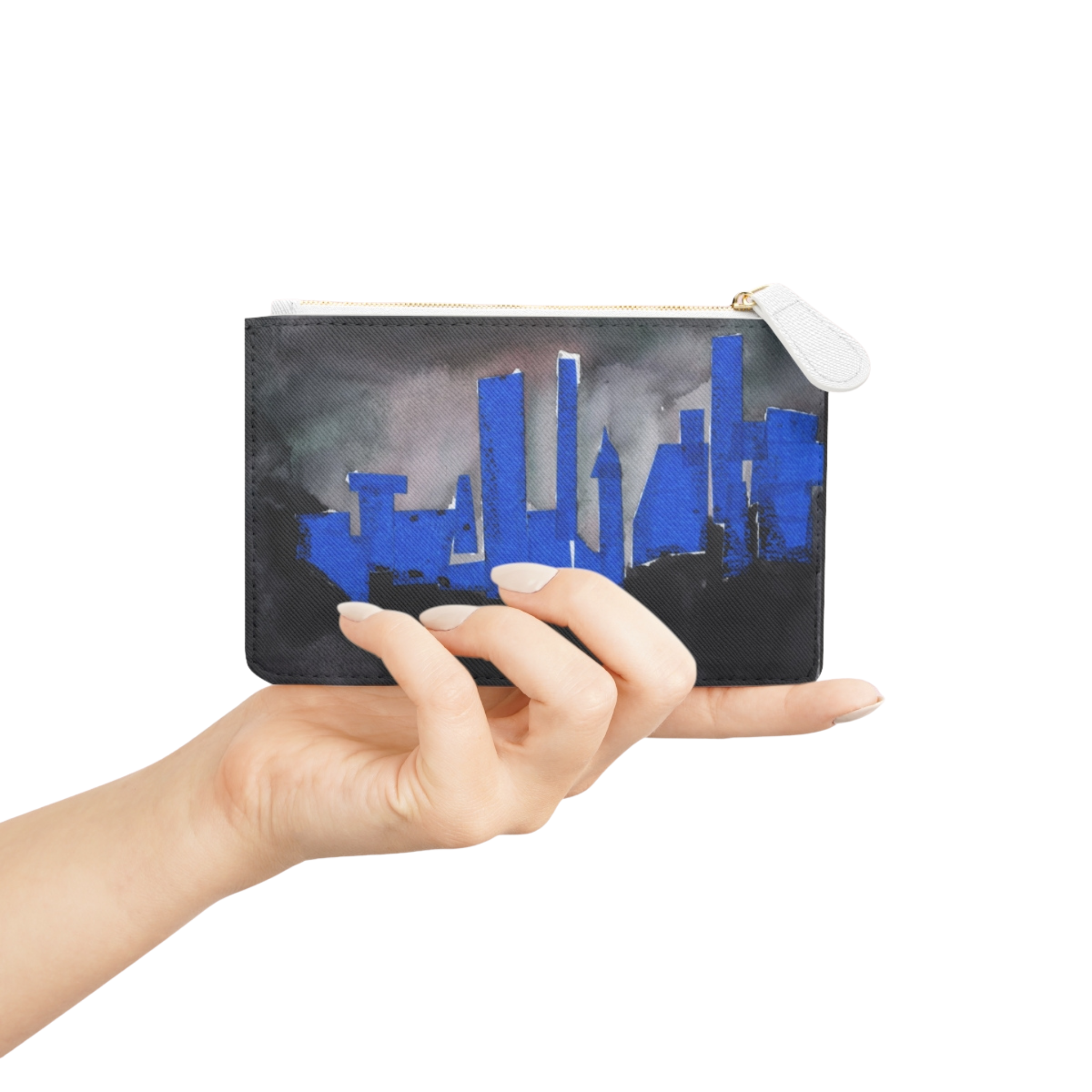 "NYC Skyline Blue Out" Mini Clutch Bag