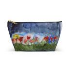 Accessory Pouch w T-bottom "NYC Skyline Flowers"