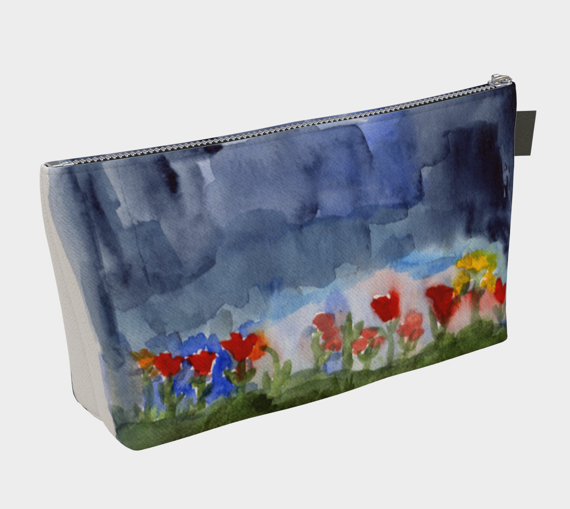 NYC Skyline Flowers Small Accessory Pouch T-Bottom