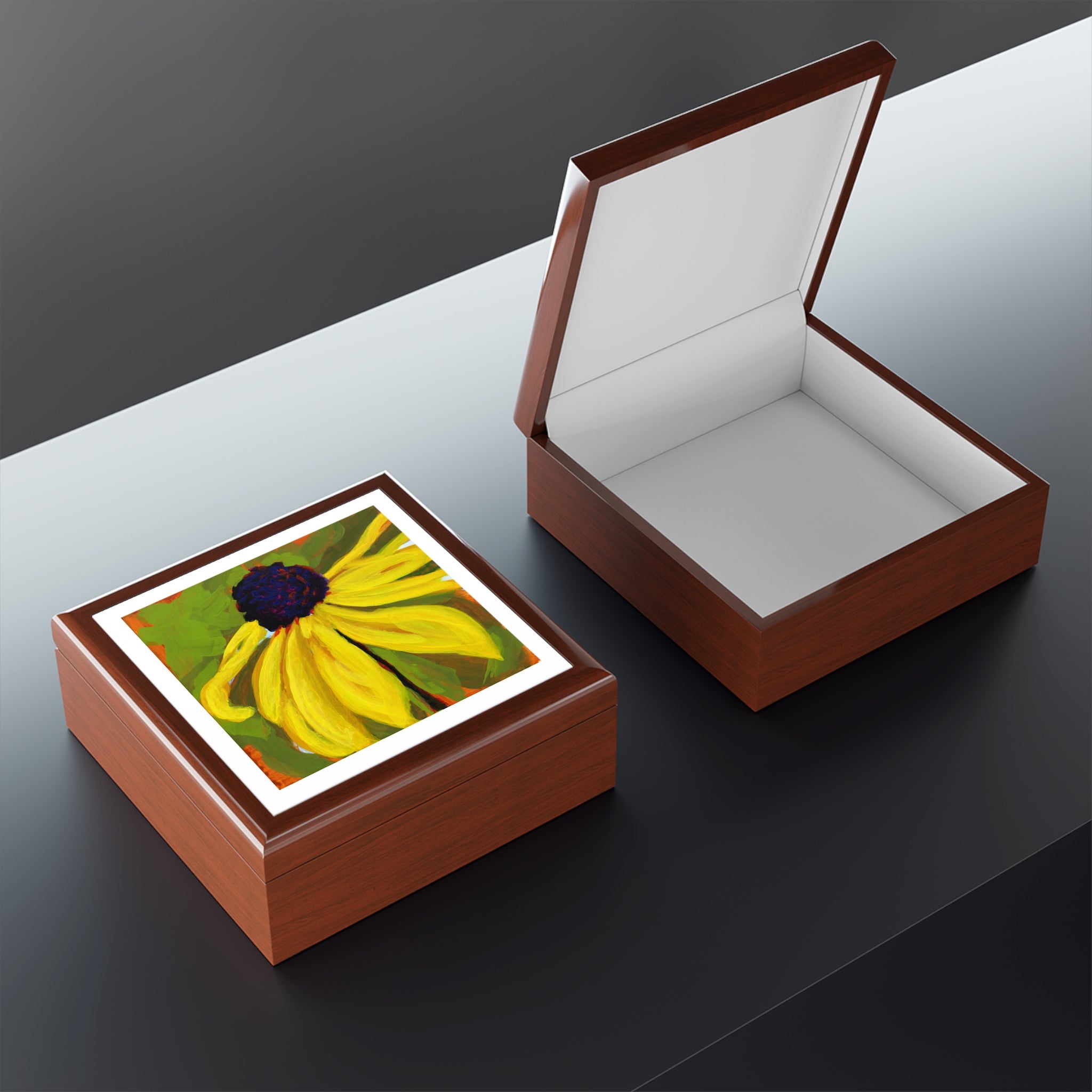 Oak Keepsake Jewelry Box "Daisy"