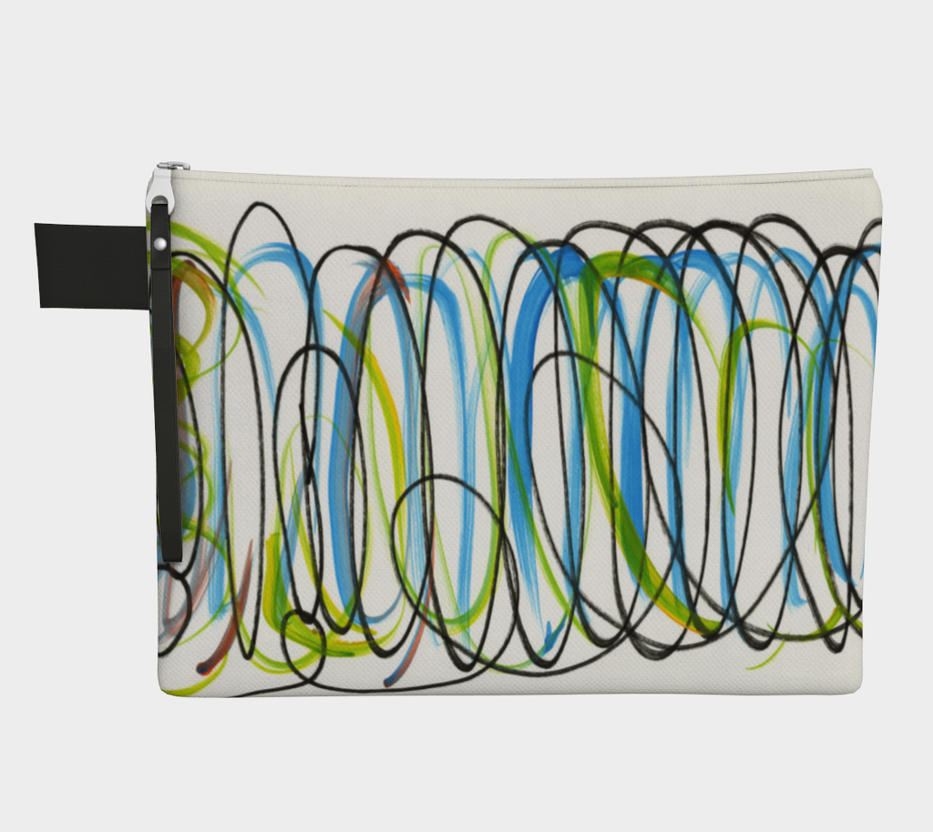 "Homegrown Graffiti Colorful Squiggles" Small Zipper Carry-all