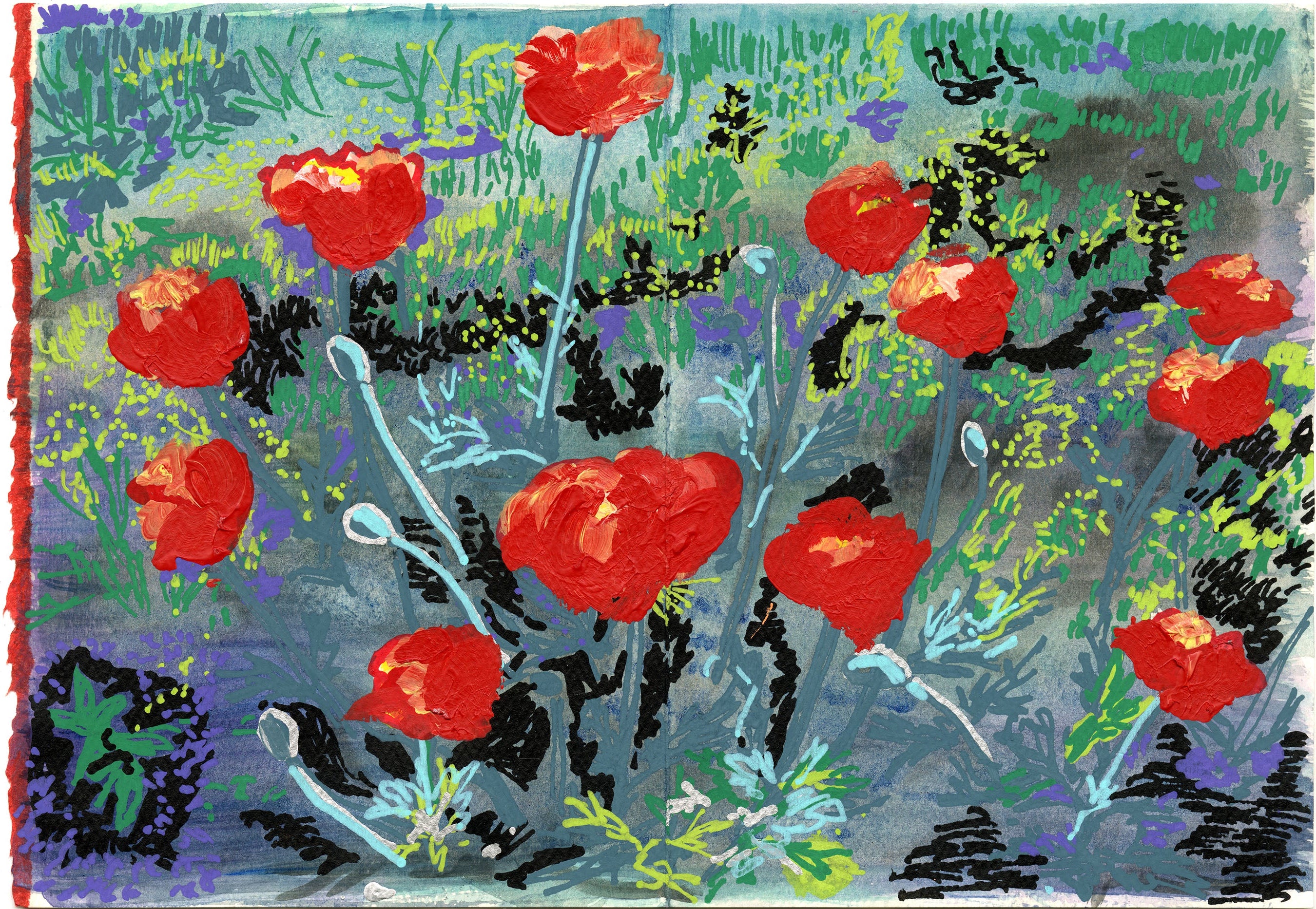 Bodega Garden - Poppies in a Field