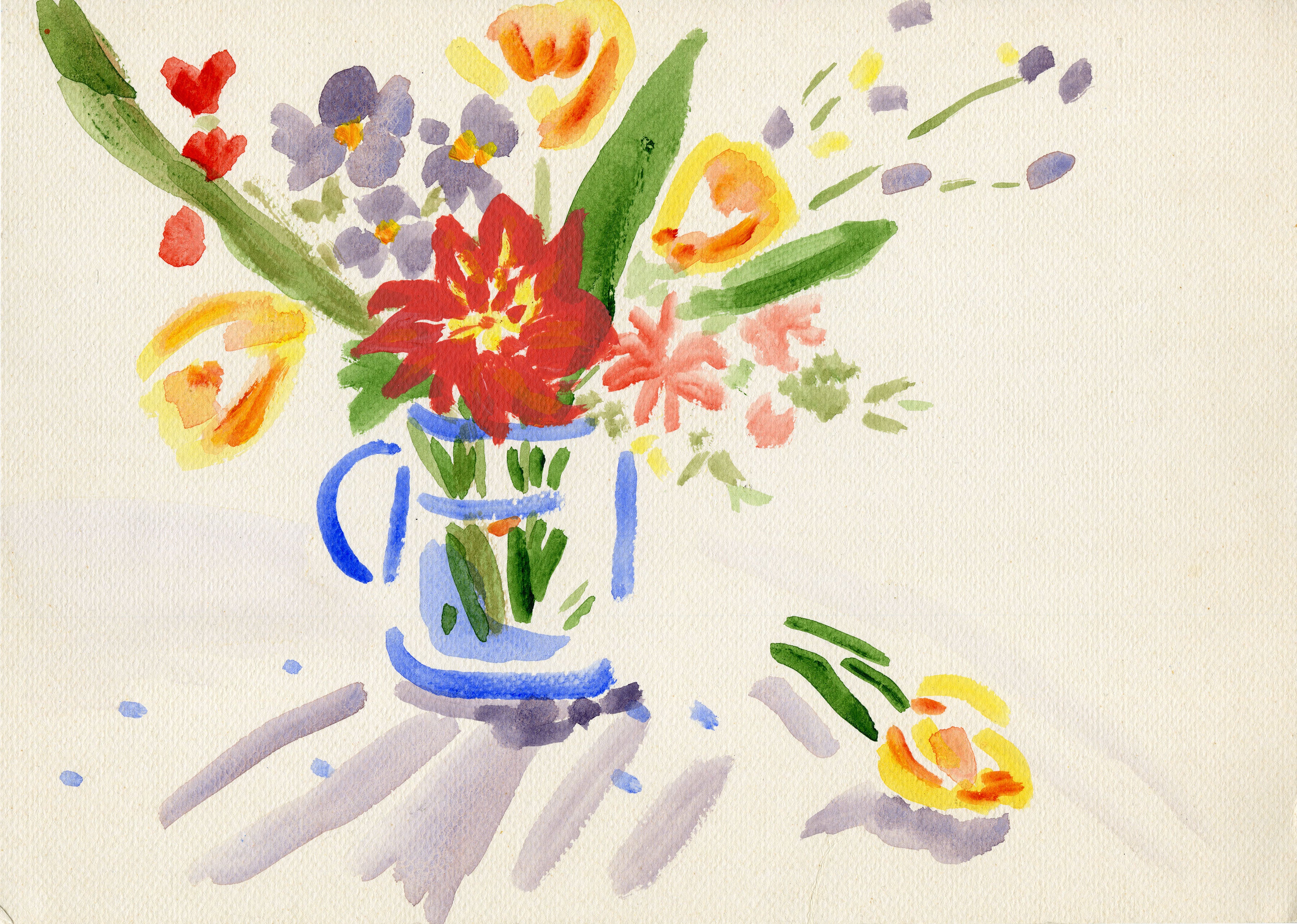 Flowers in Water - Watercolor Flowers