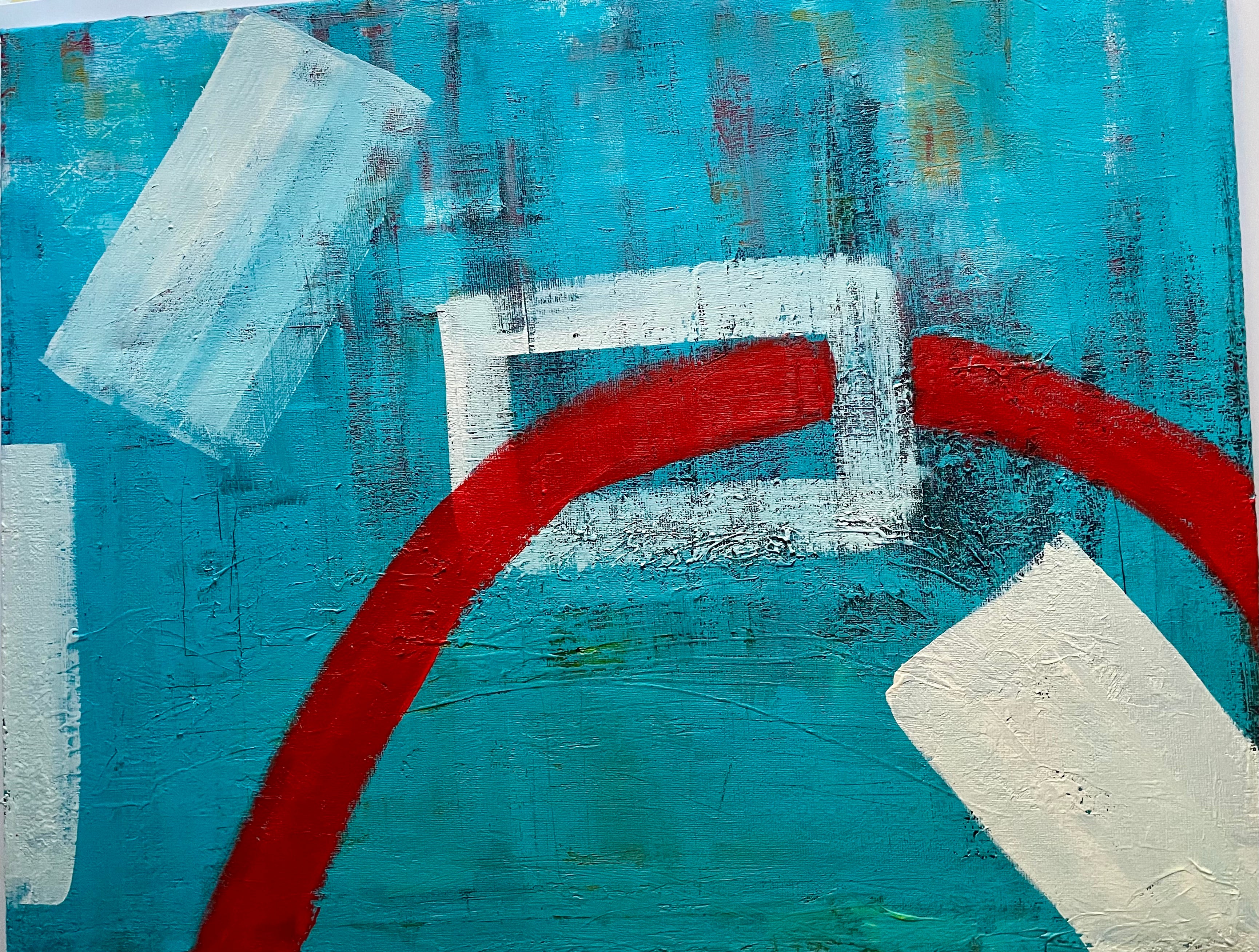 Arcs - Red Arc Turquoise Hidden Skyline