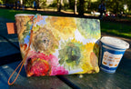 "Loose Sunflowers" Handmade Canvas Accessory T-Bottom Pouch