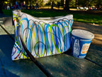 "Homegrown Graffiti Colorful Squiggles" Handmade Canvas Zipper  Dual-Sided Carry-all