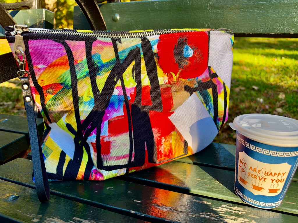 "Homegrown Graffiti with Poppy" Canvas Zipper Carry-all