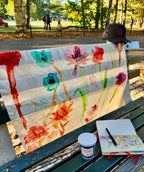 "Wildflowers"Handmade  100 %  Silk Scarf