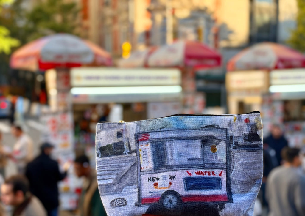 "Hot Dogs to Go at The Met" Accessory Large Pouch w T-bottom