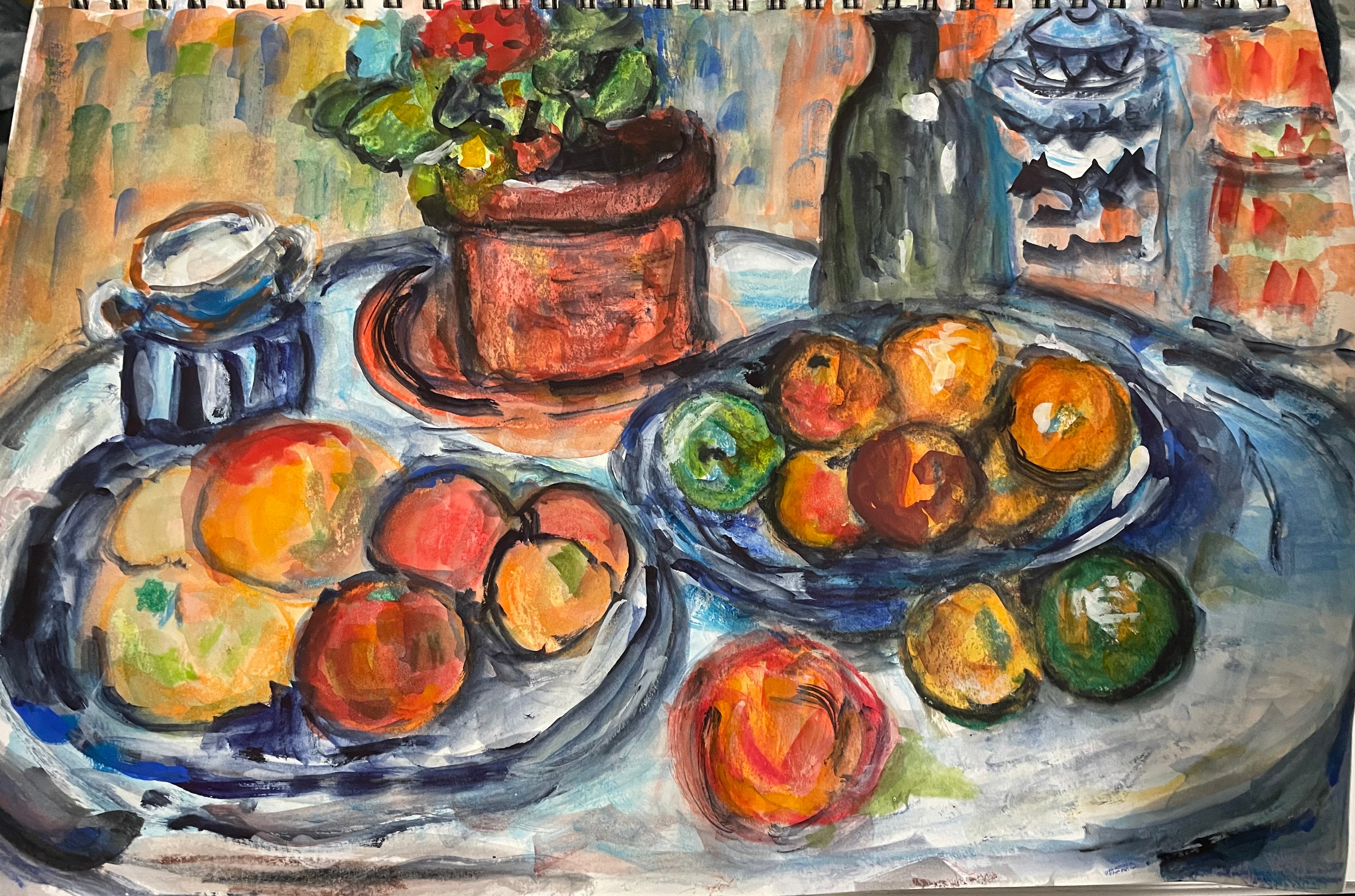 Tablescapes - Table with Oranges and Geranium